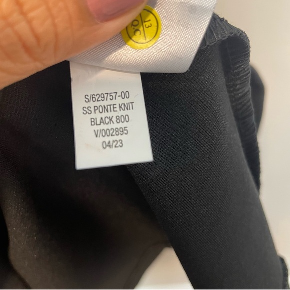 NEW Banana Republic Factory Ponte Knit Dress Sheath V Neck Black Size XL - Picture 7 of 10